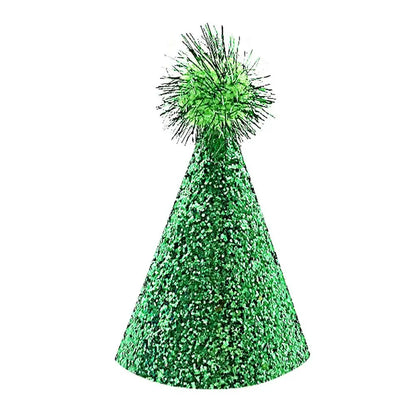 Cute Decorative Pet Birthday Hat Adjustable Foldable Dog Sparkling Hat with Ball Cat Headgear for Birthday