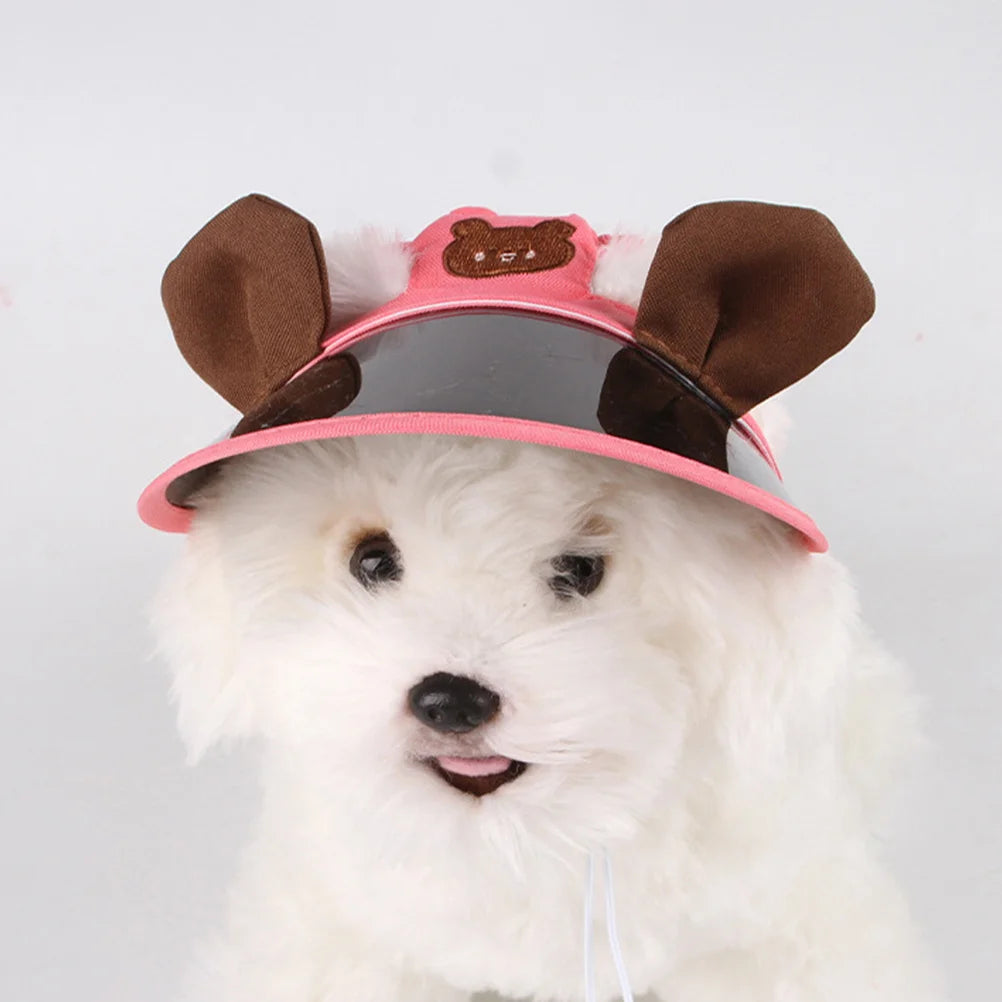 the SUN PROTECTOR CAP - 1PCS Pet Hat for Cats/Small Dogs, Sun Protection Cap, Adjustable Breathable Design, Outdoor Summer Adventure Birthday Party