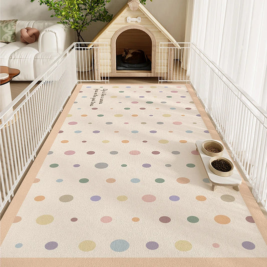 the DOG RUG - Simple Dot Pattern Pet Floor Mats, Waterproof Anti-Urine and Wear-Resistant Pet Placemats, Dog Food Mat/Cat Food Mat