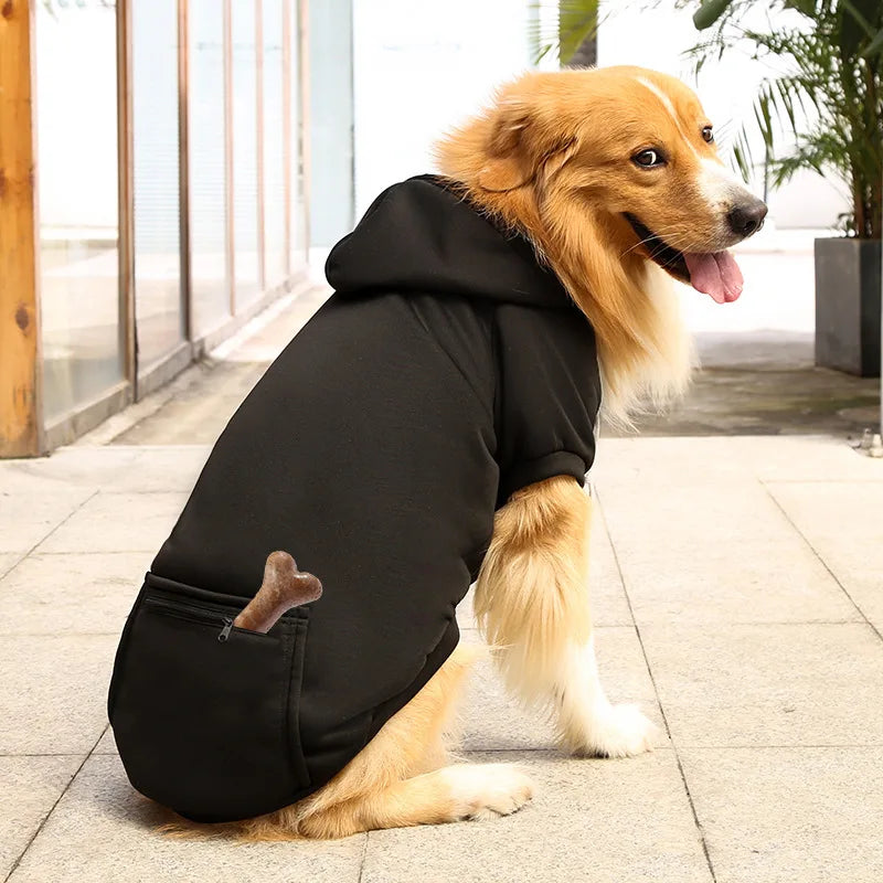 Big Dog Hoodies Autumn and Winter Pet Zipper Pocket Hoodies for Large Medium Sized Dog Clothes Pet Clothing