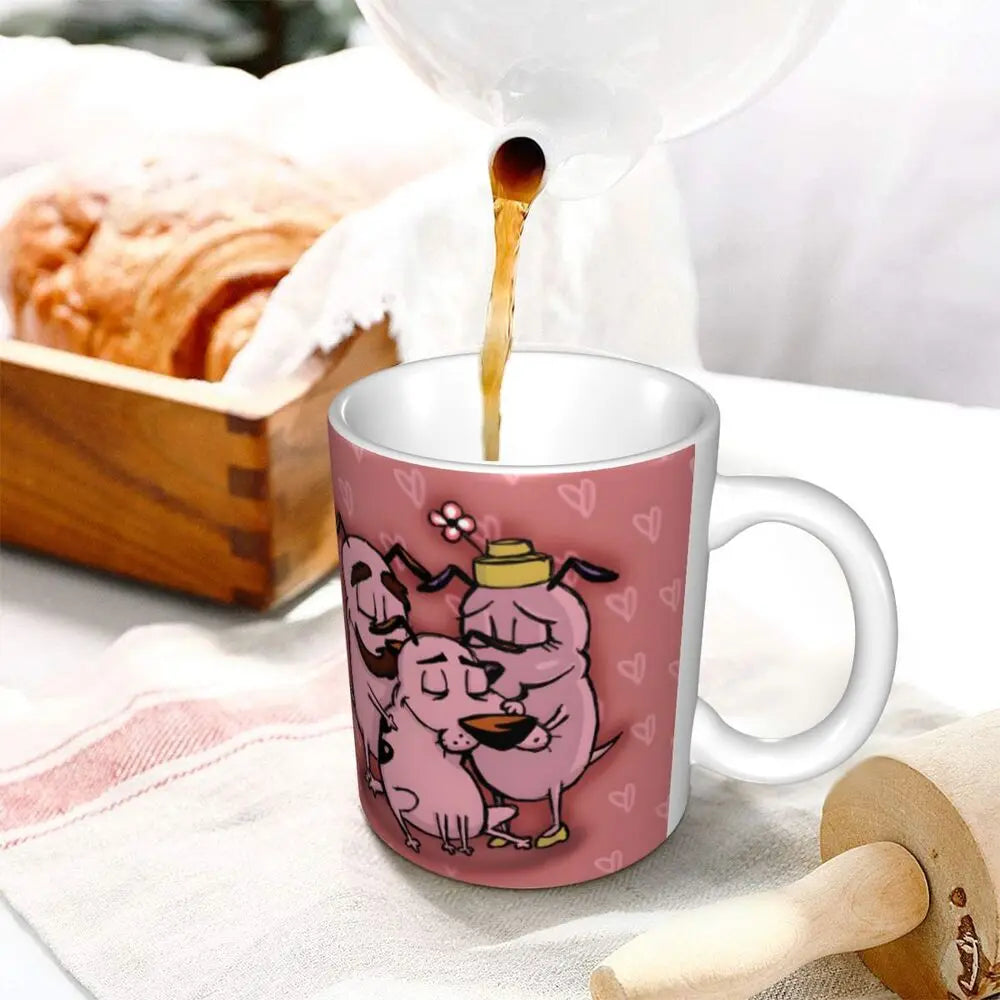 Personalized C-Courage The Cowardly Dog Coffee Mug DIY Ceramic Milk Tea Mug Cup
