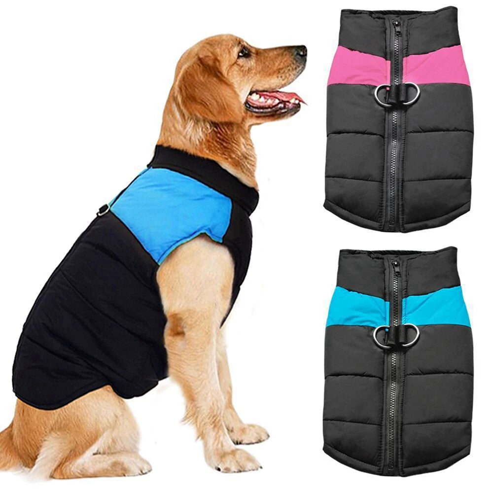 Waterproof Pet Dog Puppy Vest Jacket Winter Warm Dog Clothes Pet Padded Vest Zipper Jacket Coat For Small Medium Large Dogs