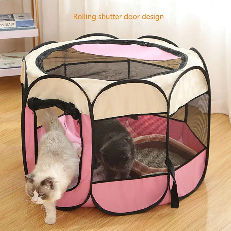 Pet nest pet dog cat delivery room foldable cat nest pet fence tent octagonal cage pet supplies