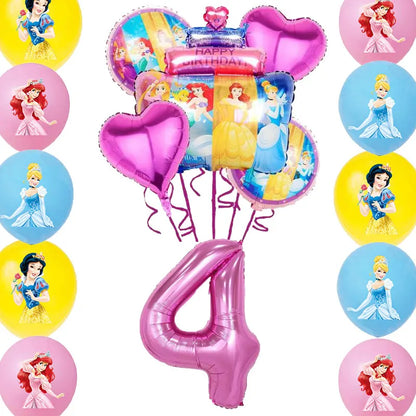 Disney Princess Birthday Decoration Tableware Paper Cups Plates Balloons Tablecloth Backdrop Banner Party Supplies For Baby Kids