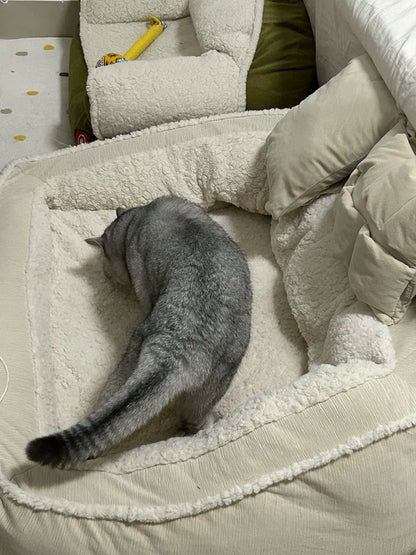 Winter Warm Dog Kennel High Elasticity Sponge Dog Beds Removable Washable Cat/Dog Sofa for Medium-sized Dogs Pet Supplies