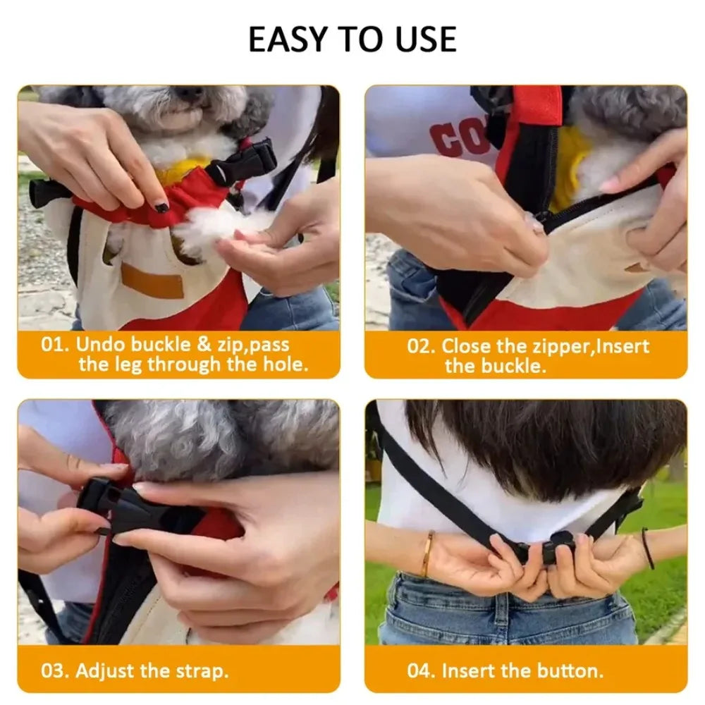 Dog Outdoor Portable Backpack Pet Carrying Backpack Breathable Dog Cat Front Chest Backpacks Small Medium Puppy Supplies