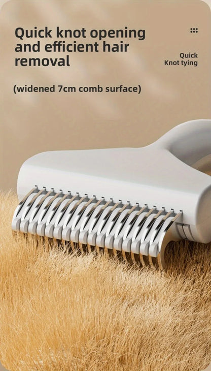 1PC Floating Stainless Steel Dog Hair Removal Brush for Long Hair Breeds Puppy Cat Comb Pet Grooming Products Curved Design