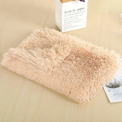 Fluffy Mat Long Plush Pet Blanket Cat Sleeping Mats Puppy Winter Warm Thin Kennel Cushion Soft Covers for Large Dogs Mattress