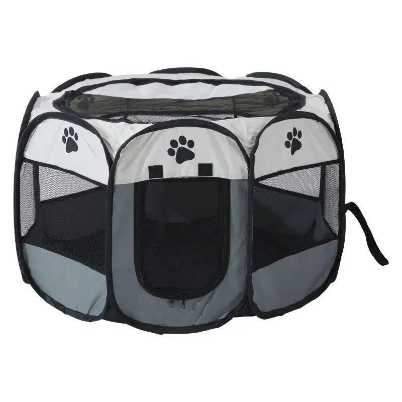 the DOGGY PLAYPEN - Portable Foldable Pet Tent Kennel, Octagonal Fence Puppy Shelter, Easy to Use Outdoor Easy Operation Large Dog Cages, Cat Fences