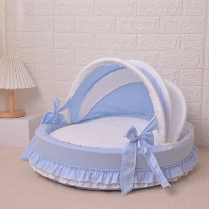 Comfortable Pet Sofa Cradle Dog Bed Overall Washable Luxury Kennel Dog Round Bed