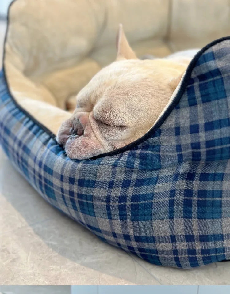 Deep Sleep Dog House High Back Warm Donut Bed for Small Medium Dogs Thick Plush Winter Bed for Teddy French Bulldog Puppies Cats