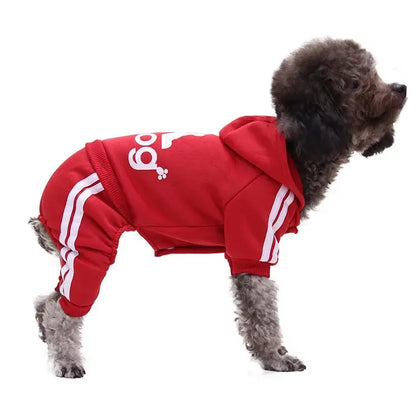 4 Legs Sweatshirt Fashion Stripes Puppy Clothes Soft Warm Pullover Dog Winter Jumpsuit Dog Hoodies for Small Medium Dogs Cats