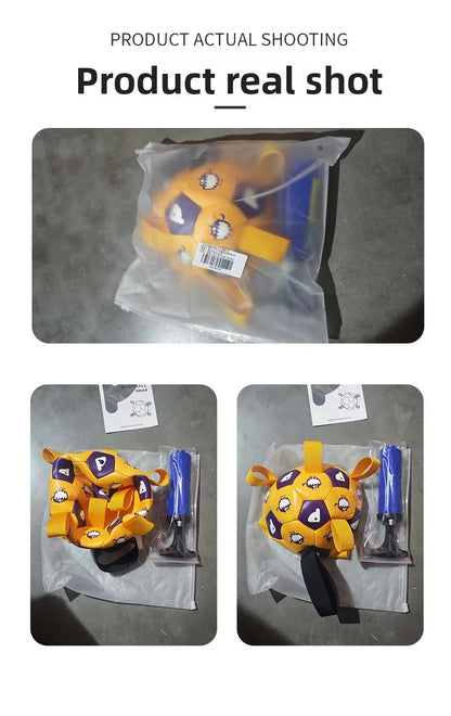 Dog outdoor chewing toy that is durable, bite-resistant and makes sound - inflatable football toy