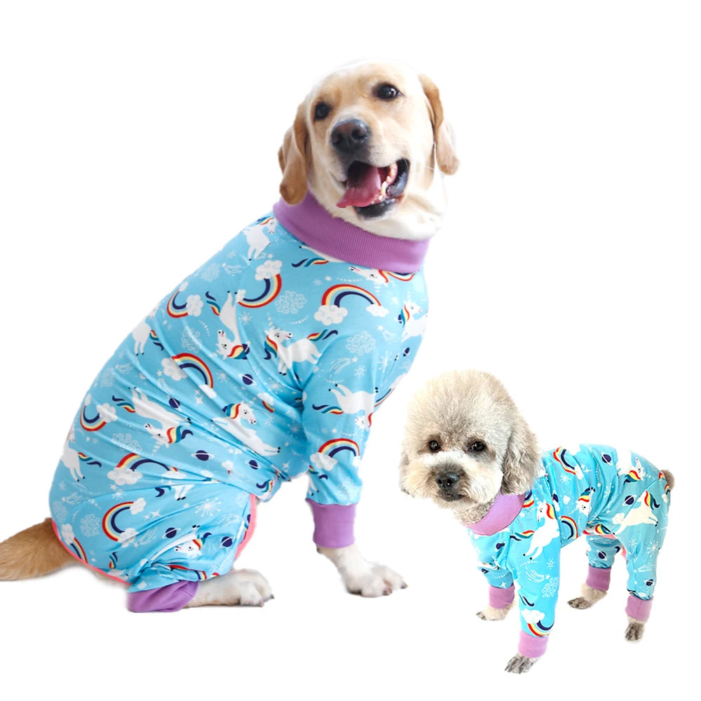 2024 New Halloween Prints Dog Four-legged Suit for Large Medium Bodysuit Dogs Pajamas PJS Full Body for Shedding Prevent Licking