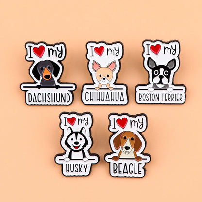 Cute Dogs Enamel Pin Cartoon Brooch Pines Lapel Pins Badge on Backpack Clothing Accessories Animal Jewelry Pet Lover Gifts