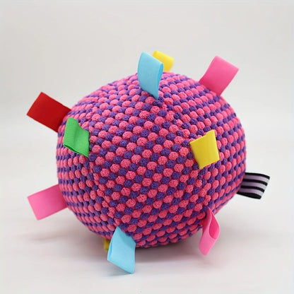 Heavy-Duty Chew-Proof Dog Training Ball with Bell - Interactive Fetch Toy, Polyester Puppy Ball for Less Aggressive Chewers