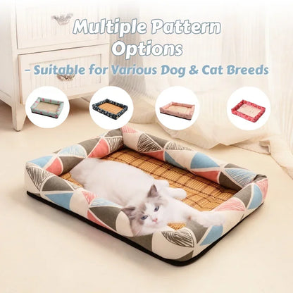 Summer-Ready Cooling Pet Bed for Small Dogs & Cats – Ice Pad Mattress with Water-Resistant Fabric & Breathable Mesh