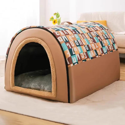 2024 New Dog Kennel Winter Warm Large Dog Oversized Dog House House Closed Winter Removable Golden Pet Four Seasons Use