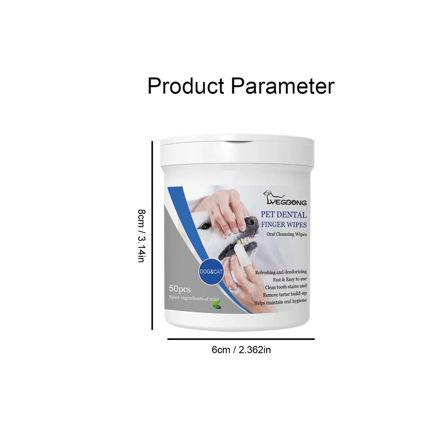 the DOGGY DENTAL WIPES - Teeth Cleaning Wipes for Dogs & Cats, Remove Bad Breath by Removing Plaque, Disposable Gentle Cleaning & Gum Care