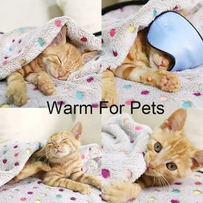 1pc Soft Fluffy Pet Blanket Cute Dot Pattern Cozy Warm Blanket Cat Dogs Bed Small Large Dogs Mat Cover Pet Supplies Dog Clothes