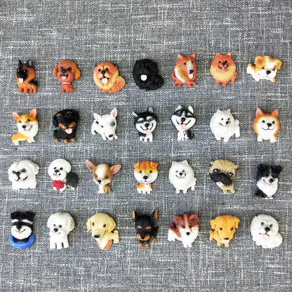 3D animal magnet refrigerator sticker simulation dog labrador Pug corgi Teddy Bichon resin Craft wall door home decoration gifts