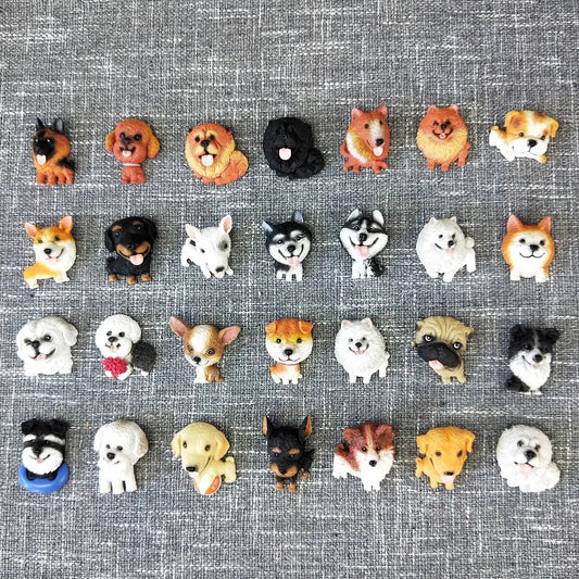 3D animal magnet refrigerator sticker simulation dog labrador Pug corgi Teddy Bichon resin Craft wall door home decoration gifts