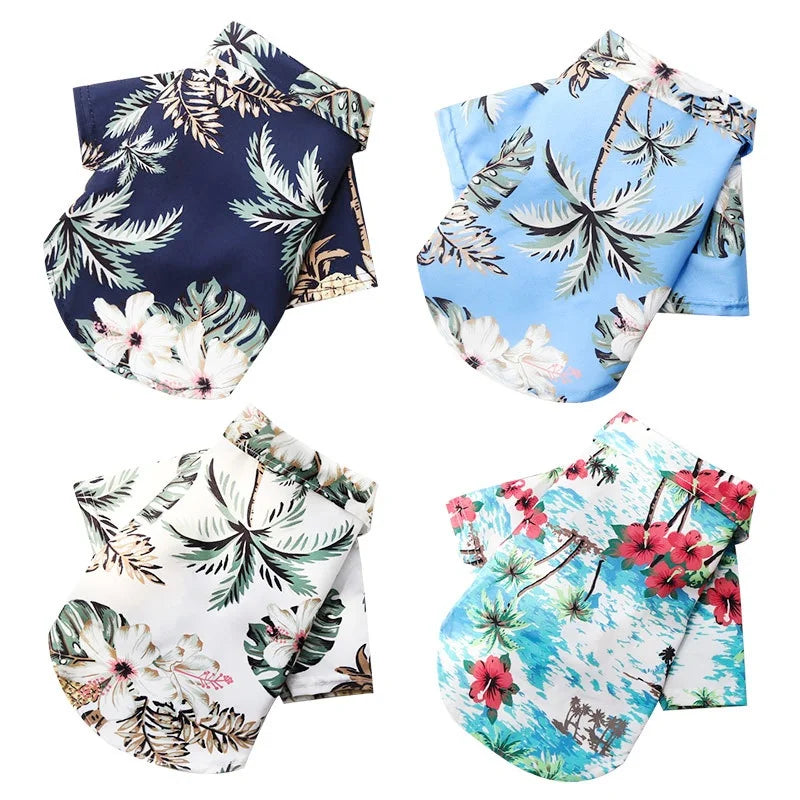 Summer Pet Dog Clothes Cool Beach Hawaiian Style Dog Cat Shirt Breathable Dog T-Shirts Chihuahua Dog Costumes Pet Puppy Clothing