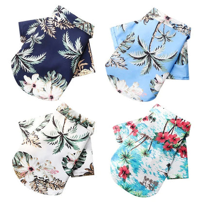 Summer Pet Dog Clothes Cool Beach Hawaiian Style Dog Cat Shirt Breathable Dog T-Shirts Chihuahua Dog Costumes Pet Puppy Clothing