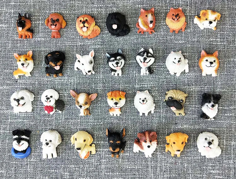 3D animal magnet refrigerator sticker simulation dog labrador Pug corgi Teddy Bichon resin Craft wall door home decoration gifts