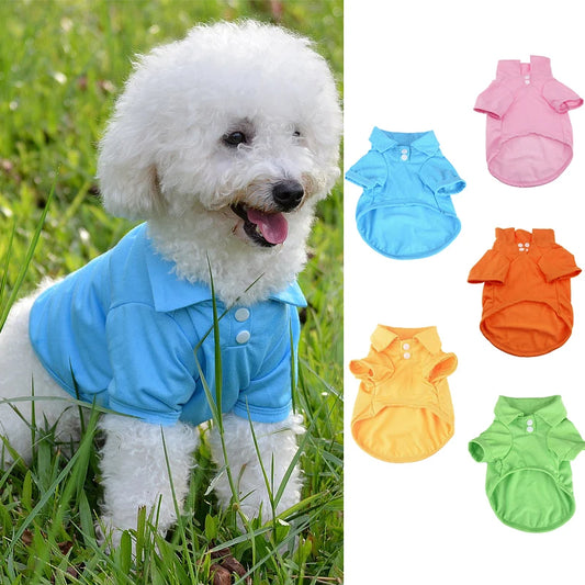 the CANDYPAW COOL TEE - Summer Pet Vest, 6 Candy Color Shirts, Puppy Breathable Solid Polo-Shirts, Chihuahua/Yorkie Fashion Vests, Dog Costume, Pet Clothing