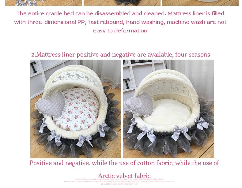 Comfortable Pet Sofa Cradle Dog Bed Overall Washable Luxury Kennel Dog Round Bed