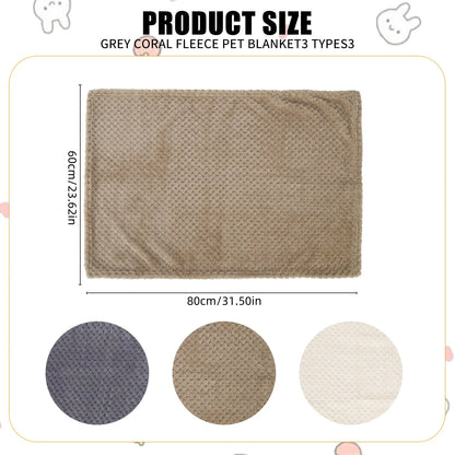 Soft Pet Blanket Plush Dog Sleeping Blanket Solid Color Washable Sofa Pad Portable Warm Cat Bed Blanket Home Carpet Pet Supplies