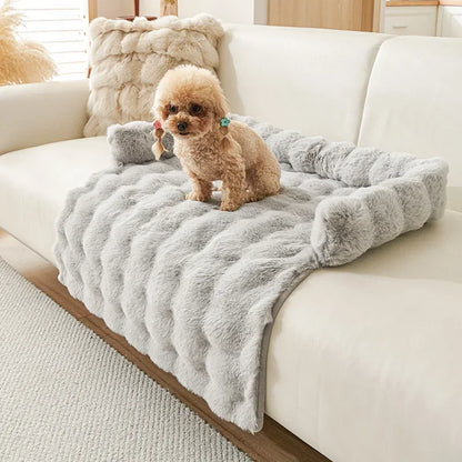 the PAWSOFA COZY COVER - Winter Warm Dog Sofa/Couch Cover, Bed Soft Pet Blanket Pad/Mat for Small Dogs, Pet Accessories, Cat/Dog Durable Blanket Travel & Indoor