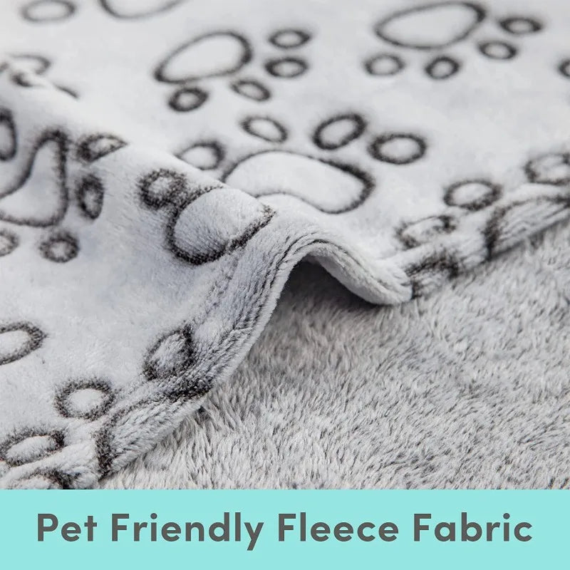 Dog Bed Mat Blanket Soft Fluffy Pet Sleeping Blanket Cute Paws Pattern Pet Travel Mat Warm Comfortable Blankets for Cat Dogs