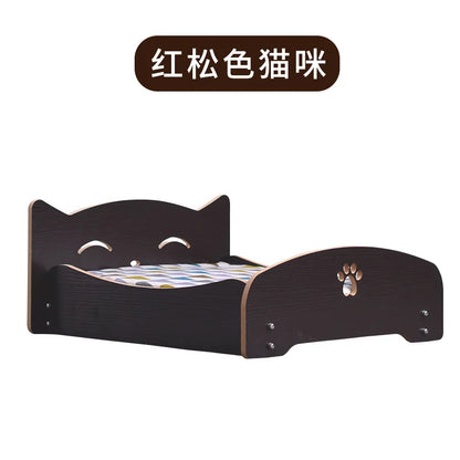 Removable Washable Four-season Universal Princess Nest Pet Dog Wooden Bed with Cushion Nest Teddy Medium and Small Dog Cat Bed