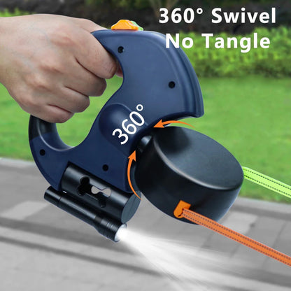 the NO-TANGLE LIGHTPATH LEASH - Premium 3M Retractable Double Dog Leash for Small Dogs, Reflective 360 Swivel No Tangle Walking Pet Lead with LED Lights