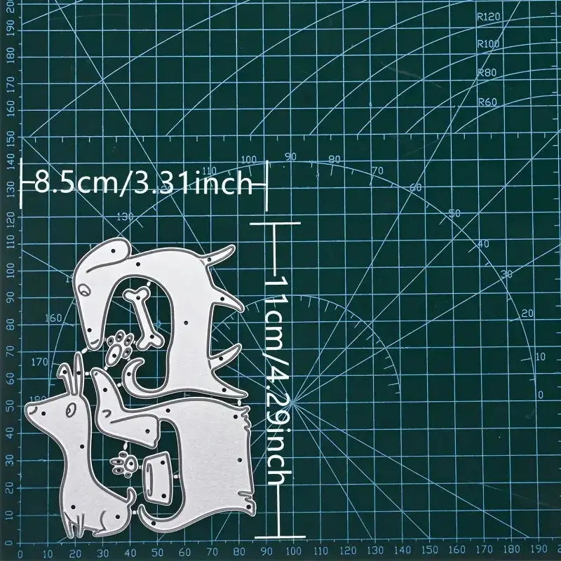 Three little dogs Metal Cutting Dies Scrapbooking Stencil Die Cuts Card Making DIY Decorative Craft Embossing Dies