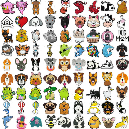 50PCS Cute Animal Keychain knife Ducks Dogs Cats Keyring for Women Men Kids Handbag Cool Car Key Accessories Friends Key Gifts