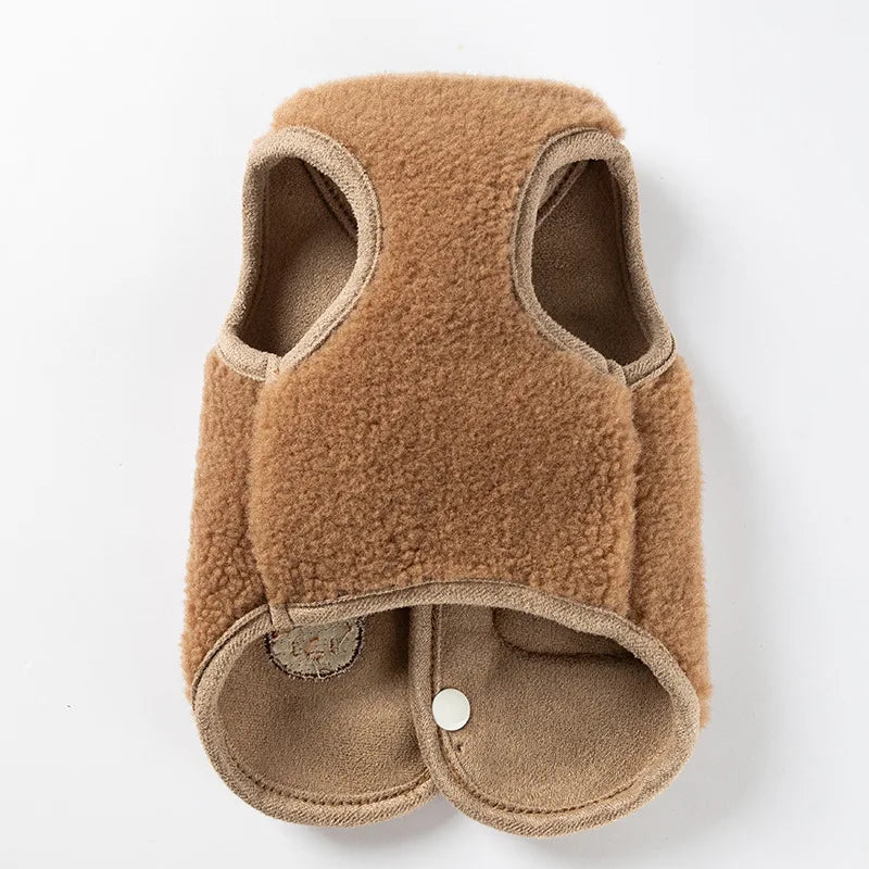 Fleece Dog Coat Puppy Winter Clothes Thin Cardigan Vest Chihuahua Bichon Costume Plush Warm Dog Coat Jacket Luxury Dog Clothing