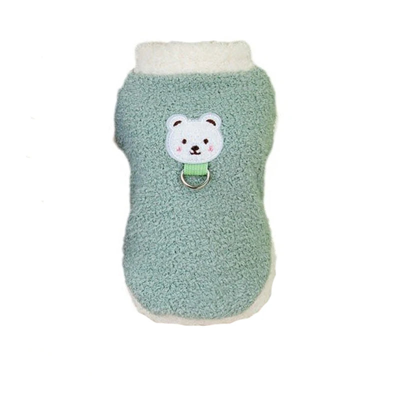 Winter Warm Dog Clothes with D-ring Plush Dog Coat for Small Medium Dogs Soft Puppy Clothes Chihuahua Yorkie Clothing Pet Supply