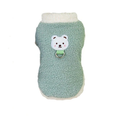 Winter Warm Dog Clothes with D-ring Plush Dog Coat for Small Medium Dogs Soft Puppy Clothes Chihuahua Yorkie Clothing Pet Supply