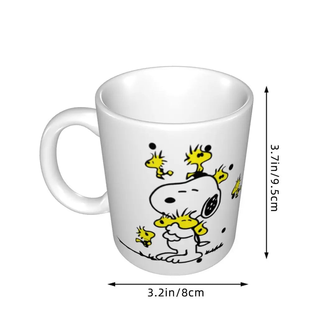 Manga Snoopy Woodstock Cartoon Dog Coffee Mug DIY Customized Ceramic Tea Milk Mug