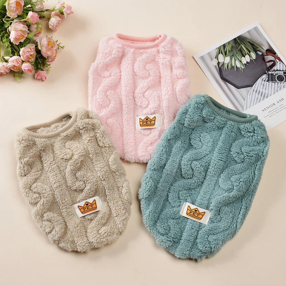 Autumn Winter Warm Dog Clothes For Small Medium Dogs Cats Puppy Soft Cozy Jacket Coat Pet Pullover Schnauzer Yorkies Pug Costume