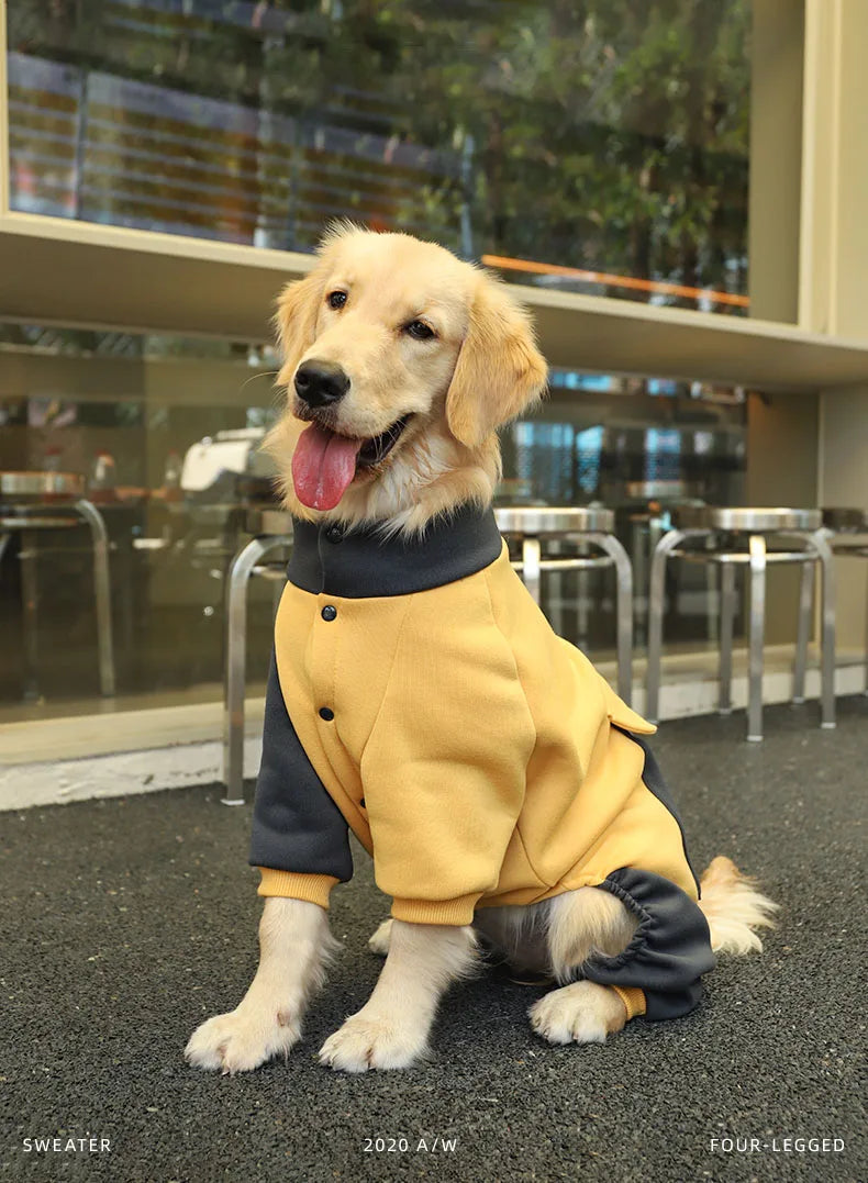 HOOPET Sporting Dog Jacket Four Feet Clothes for Dogs Labrador Retriever Golden Retriever Autumn Big Dog Coat with Zipper Warm