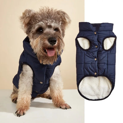 Winter Pet Dog Coat Winter Warmth Clothes Winter Dog Vest With Integrated Keep Warm Fleece Back Zipper For Small Medium Dog