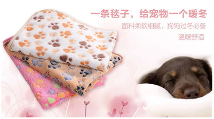 Thick Coral Fleece Pet Blanket Keeping Dogs Cats Warm in Autumn Winter