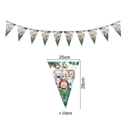 Jungle party Banner Garland Hanging swirls decor Jungle Wild One Birthday decor Safari Jungle Animals Birthday Party Decoration