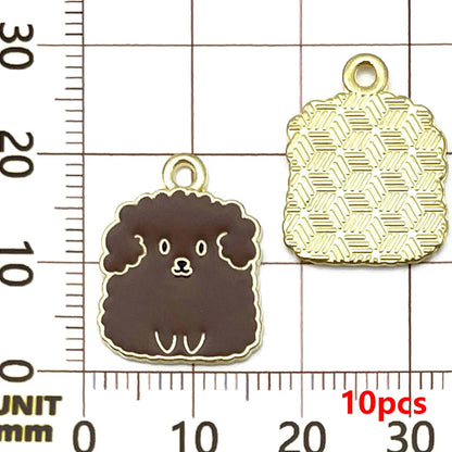 10/12pcs Enamel Cute Cartoon Dog Charms Alloy Animal Pendants for DIY Bracelet Necklace Earrings Jewelry Making Accessories