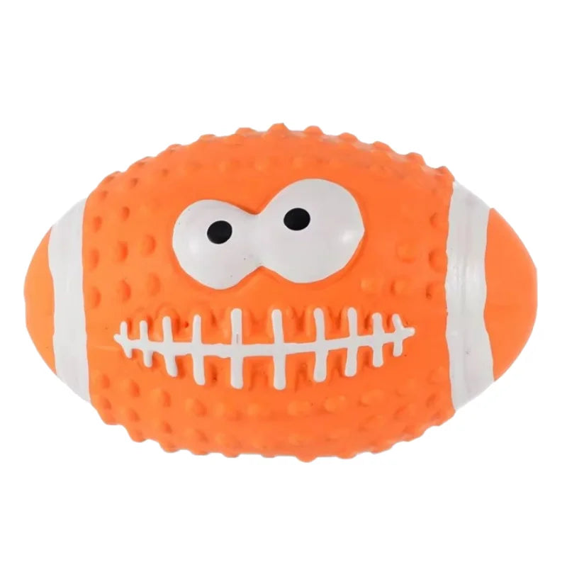Squeaky Dog Toys Soft Latex Balls For Small Medium Large Dogs Rugby Football Volleyball Pet Toy Dog Interactive Chew Toy Ball