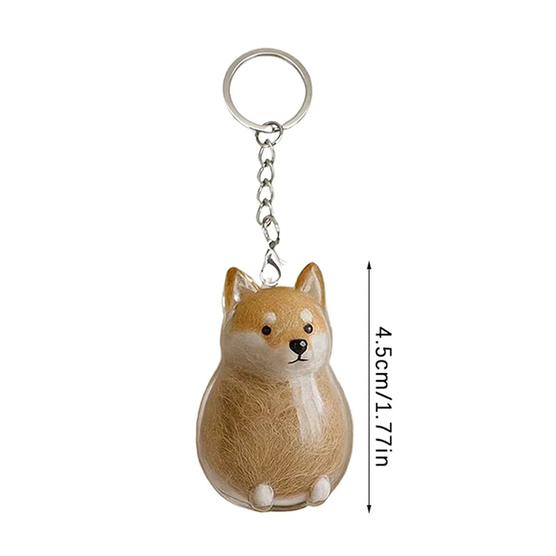 〔CC55〕Clear Puppy Hair Memorial Keepsake Capsule Pet's Dog Fur Container Pendant Keychain Decor Pet Lovers Home Display Gifts